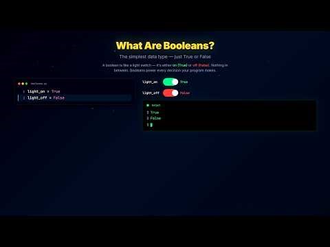 What is Python booleans? A Complete Beginner's Guide with Animation and Note