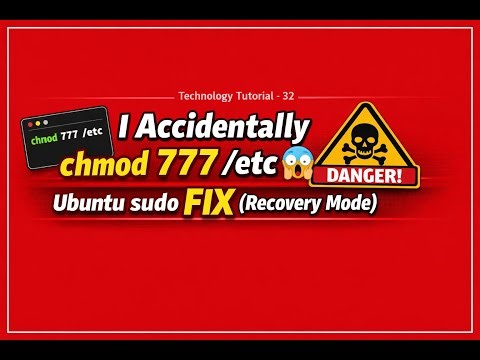 I Accidentally chmod 777 /etc 😱 | Ubuntu sudo FIX (Recovery Mode) #sudoerror #chmod777 #recoverymode