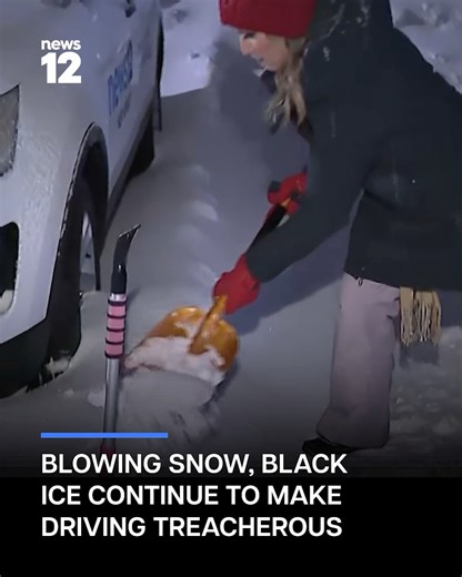DIGGING OUT: Driving remains treacherous as blowing snow and black ice cover roadways. Many cars are still buried under snow, making visibility and parking even more challenging. News 12’s Lauren Due is in Thunderbolt 12 checking conditions across the state. READ MORE: https://bit.ly/3NOnHwJ | News 12 New Jersey