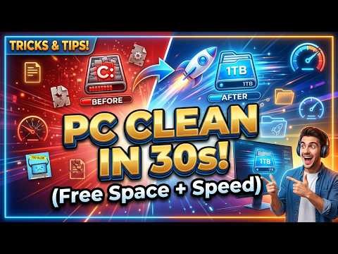 Clean Your PC in 30 Seconds! (Speed + Free Space) | 2026