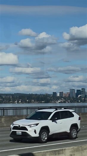 Crossing the longest floating Bridge in the world on the i90 from Seattle to Bellevue.