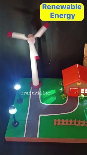 renewable energy working model (wind turbine energy ) for science exhibition | craftpiller