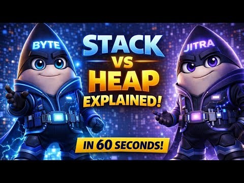 Java Memory Explained: Stack vs Heap in 60 Seconds ⚡ | JVM Memory Basics