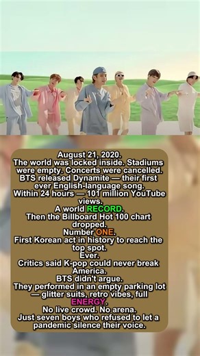 BTS Hit Billboard #1 in Just 24 Hours 🔥 #bts #dynamite