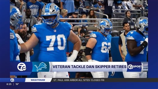 Lions veteran tackle Dan Skipper has announced his retirement: “It’s time for me to ‘report’ as retired,” he wrote on Instagram. Brad Galli WXYZ has more | WXYZ-TV Channel 7
