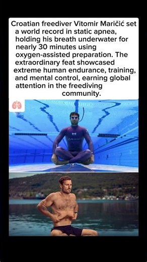 Nearly 30 Minutes Underwater 🌊🫁 | The Insane Freediving World Record #viral #inspiration #humanbody