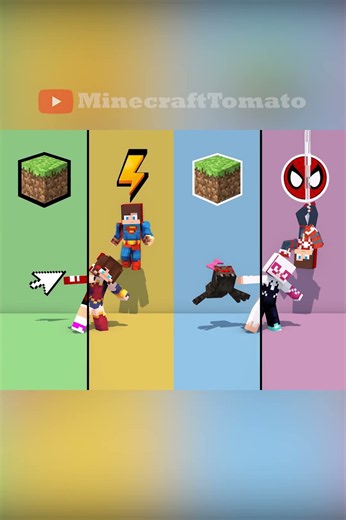 JJ and Sister Superhero Push 🤩😮 - MAIZEN Minecraft Animation