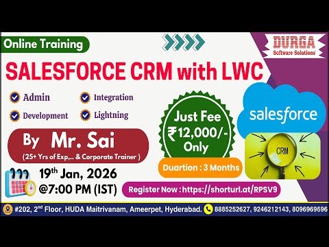 SALESFORCE CRM with LWC Online Training @ DURGASOFT