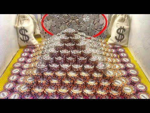 😱WE FOUND A HIGH-LIMIT COIN PUSHER WITH THE WORLD’S LARGEST POKER CHIP PYRAMID! CAN’T BELIEVE THIS…