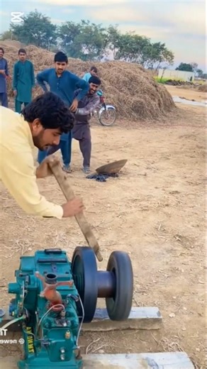Danger Fire Explosion While Starting Diesel Engine with Tire 😱🔥
