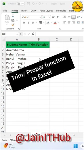 Fix Extra Spaces & Capitalize Text in Excel | TRIM & PROPER Function Explained