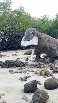 Savage! Komodo dragon swallows a giant stingray whole! 🐊🌊 #predator #animals #fyp #reptiles