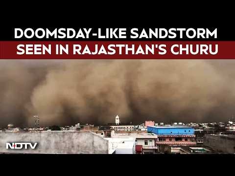 Rajasthan Dust Storm | Doomsday-Like Conditions in Churu as Sandstorm Turns Day Into Night