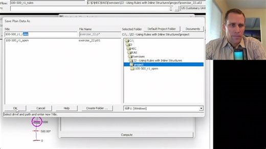 HEC RAS Exercise 22 - Using Rules with Inline Structures