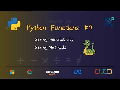 Python Tutorial Episode 9 | String Immutability & String Methods Explained | Python for Beginners