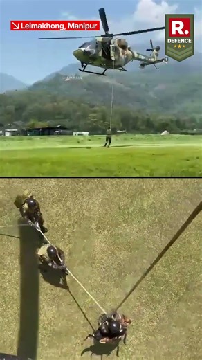 Indian Army K9 Warriors Conduct Helicopter Slithering Drill in Manipur