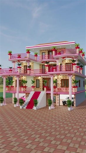 Village House 🏡 Design #elevation #frontelevation #house #housedesign #home #song #hindisong #3d