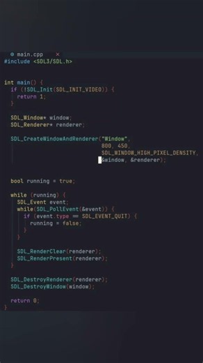 C/C++ | SDL3 - Window | #clanguage #cpp #cppprogramming #programming #coding #shorts #gamedev