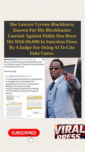 🛑 Lawyer Citing FAKE AI Cases Against Diddy Gets EXPOSED! 😱#shorts #diddy #trending