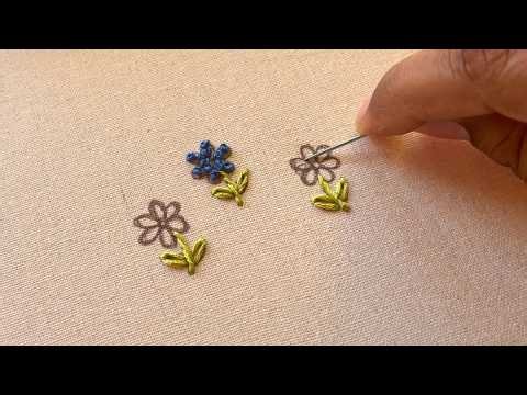 Hand Embroidery Designs Small Flower Pattern | Easy Beginner Friendly