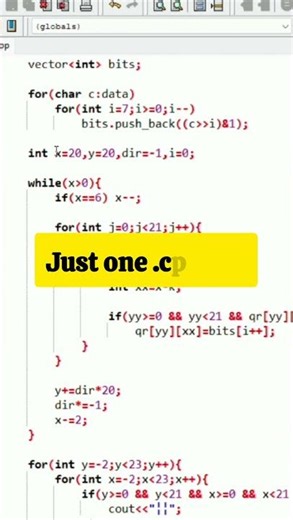 I Generated a QR Code Using Only C++ 😳 | Terminal Magic #coding #cpp #shorts #viral #youtubeshorts