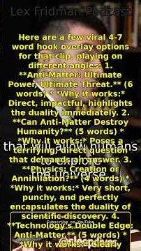 Lex Fridman - Anti-matter & nuclear weapons: Why technology is always a double-edge...