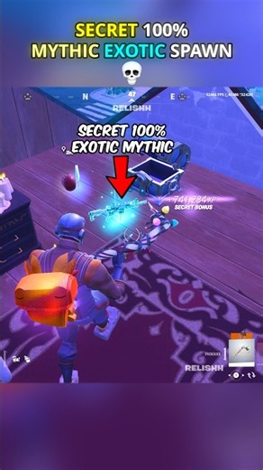 Secret 100% Mythic Exotic 💀 #fortnite #fortniteglitch #relishh