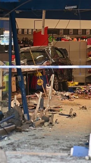 Scene around Wolverhampton Lidl following fatal crash last night