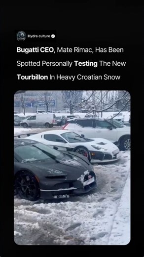 Bugatti CEO Tests Tourbillon in Heavy Snow ❄️ #bugatti #tourbillon #automobile #genevaautoshow