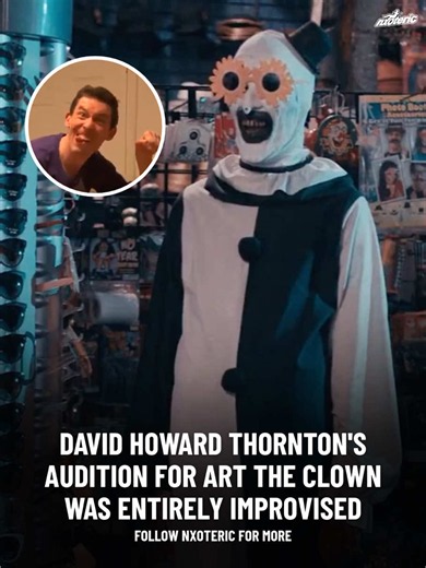 David Howard Thornton had no script when he auditioned for Art the Clown. He improvised an entire scene on the spot. The director loved it. He built the character entirely through mime and physical comedy, inspired by Charlie Chaplin and Buster Keaton. Art has never spoken a word across the franchise and Thornton is never even mic’d on set. #terrifier #arttheclown #audition #auditiontape #fyp