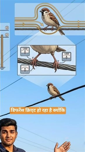 Why don't birds get electrocuted when they sit on electric wires #science #experiment #birdsonwire