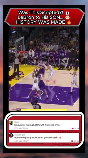 Was This Scripted?! 👀 LeBron James to His SON for NBA HISTORY #basketball #nba #lebronjames #short