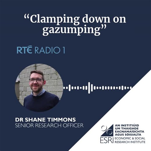 📻 ESRI on Air | "Clamping Down on Gazumping" Earlier this week, Dr Shane Timmons joined RTÉ Radio 1 to discuss homebuyers' behaviour and gazumping — when a seller accepts a higher offer on their… | Economic and Social Research Institute (ESRI)