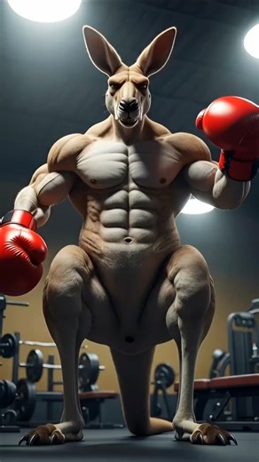 GYM KANGAROO vs PITBULL Who Wins 🥊🦘 #AiLogic