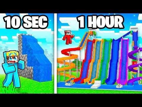 10 Seconds vs 1 Hour WATERPARK Build Challenge!