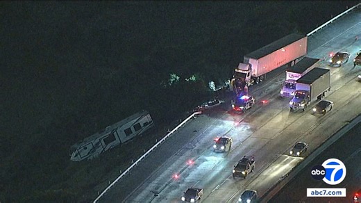 Big rig crash forces closure of some westbound lanes of 210 Freeway in Irwindale