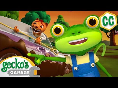 A Muddy Rescue with Gecko’s Hose Winch 💦 | NEW 🛠️ Subtitled Cartoons | Gecko's Garage