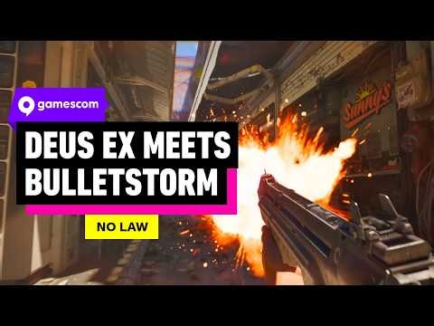No Law is a Mix of Cyberpunk 2077, Bulletstorm, Wolfenstein and '80s Action Movies
