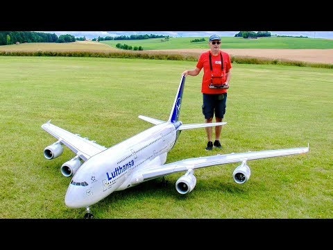 AMAZING HUGE RC MODEL AIRBUS A380-800 / ELECTRIC SCALE JET AIRLINER / FLIGHT DEMONSTRATION !!!