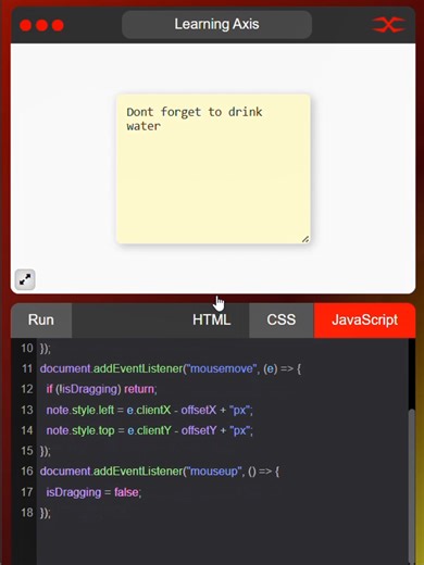 Create a Draggable Sticky Note with HTML CSS JavaScript