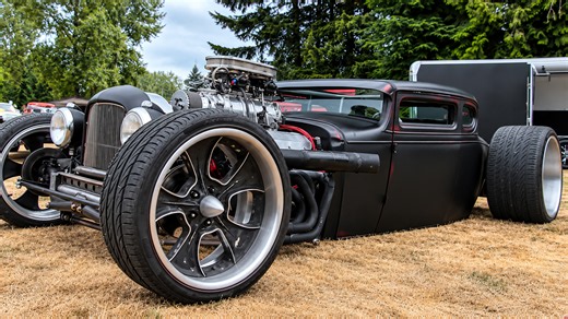 Watch custom blown rat rods and chopped classics rumble down the street