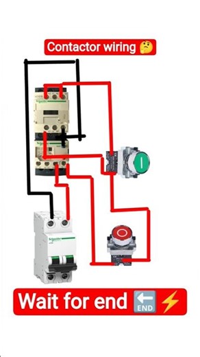 Contactor Wiring with OLR Relay | Step by Step ⚡ | #Shorts#youtubeshorts #electrical #contactor