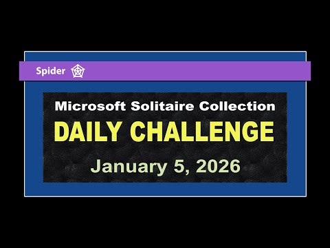 Microsoft Solitaire Collection | Daily Challenge January 5, 2026 | Spider Expert