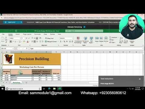 SAM Exam Excel Module 04 Financial Functions, Data Tables, and Amortization Schedules