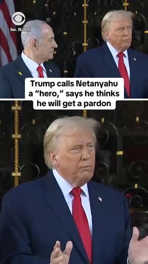 President Trump says he has spoken with Israeli President Isaac Herzog about a pardon for Israeli Prime Minister Benjamin Netanyahu, who is facing bribery and fraud charges. “He's a wartime prime minister who's a hero,” Trump says, standing alongside Netanyahu, who is meeting with the president at Mar-a-Lago on Monday. “How do you not give a pardon, you know?" Herzog's office, however, said in a statement, "There has not been a conversation between President Herzog and President Trump since the 