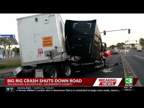 Big rig cleared after Sacramento crash; pickup truck driver suspected of DUI