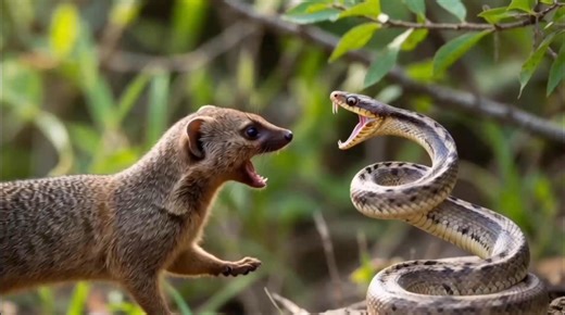 Snake and Mongoose Fight” 🐍🔥🦫 Witness one of nature’s most intense rivalries in this Snake and Mongoose Fight 🐍🔥🦫 In this thrilling wildlife encounter, the fast and fearless mongoose faces off against a deadly snake in a battle of speed, strategy, and survival. Known for its lightning-quick reflexes and resistance to venom, the mongoose is one of the snake’s most dangerous natural enemies. This video captures the raw power of nature, showcasing how predators and prey fight for dominance in