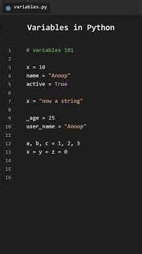 Python Basics: VARIABLES in Under a Minute!