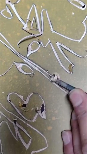 carving a board with good inlay, scraping it to make a good painting #shortvideo #viral #shorts #fyp