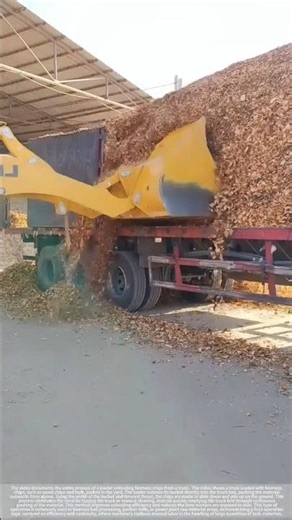 Biomass chipping and unloading – good tools and machinery improve work efficiency.